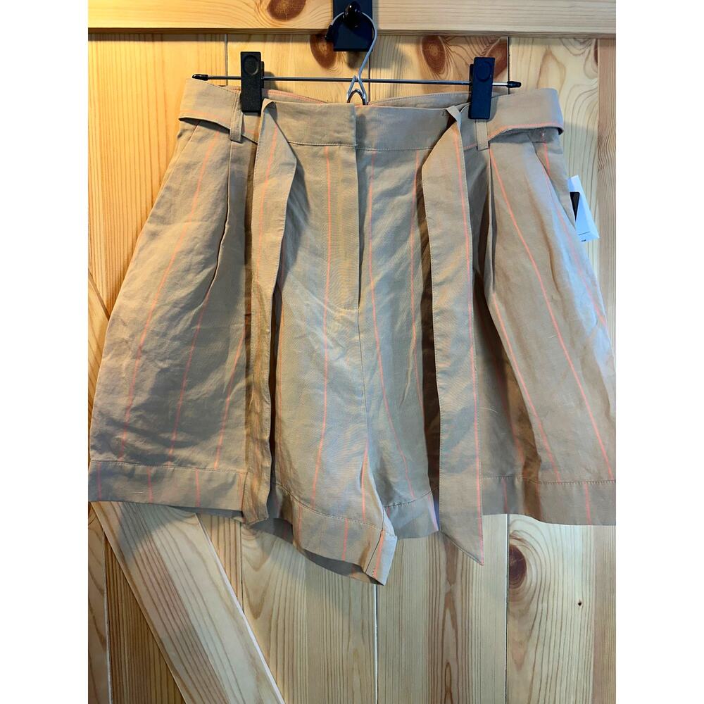 NWT Guess Milena Striped High-Waisted Belted Shorts -Size L